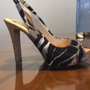 Zebra print Guess high heels